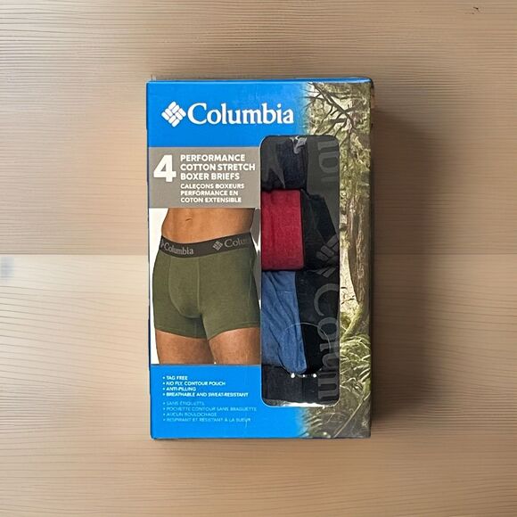 Columbia Boxer Briefs Men’s Size XL 4-Pack Multicolor Performance Cotton Stretch - Picture 1 of 9